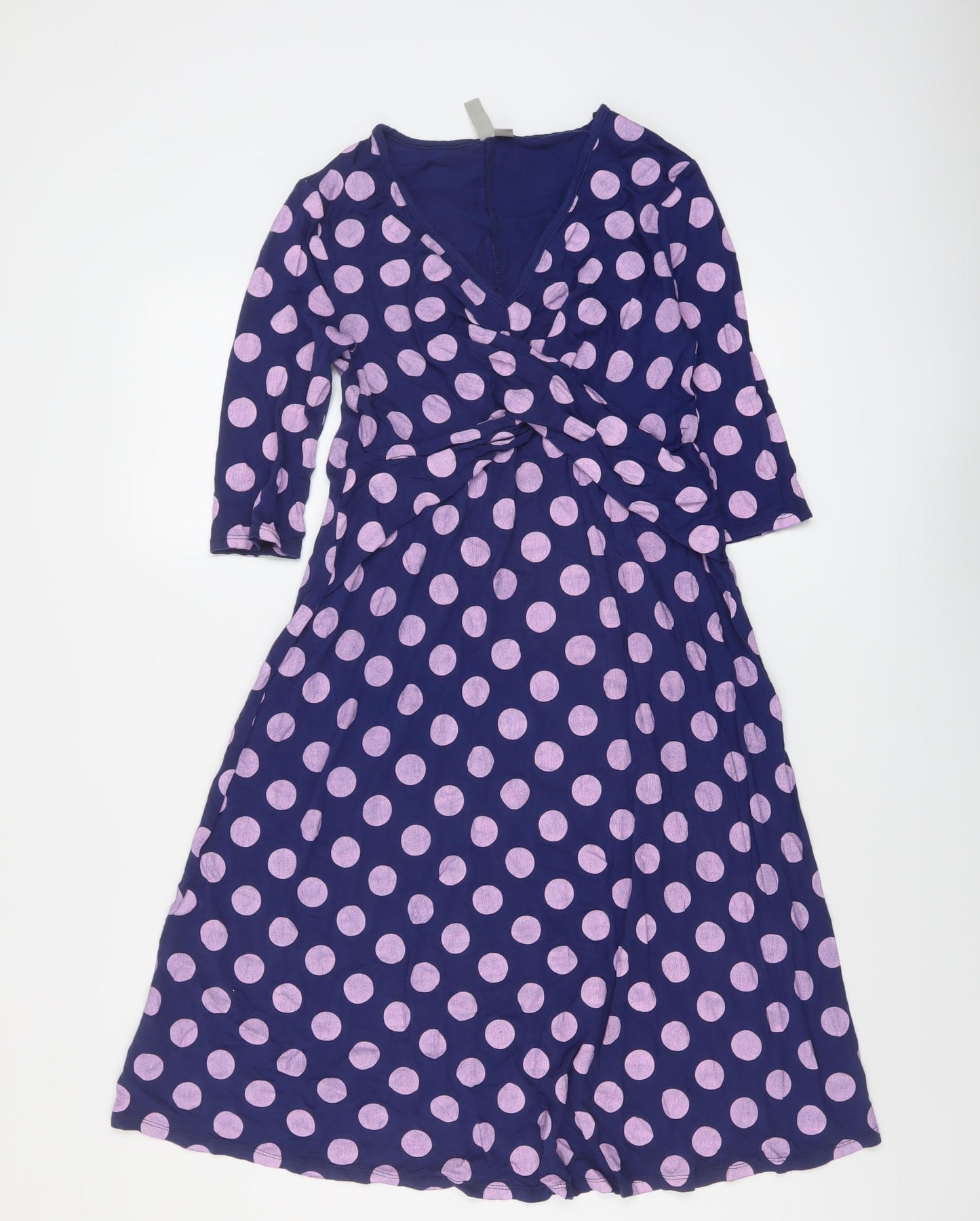 ASOS Womens Purple Polka Dot Viscose A-Line Size 8 V-Neck Pullover
