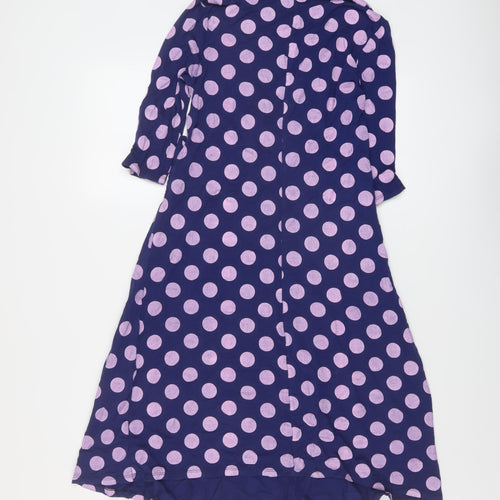 ASOS Womens Purple Polka Dot Viscose A-Line Size 8 V-Neck Pullover