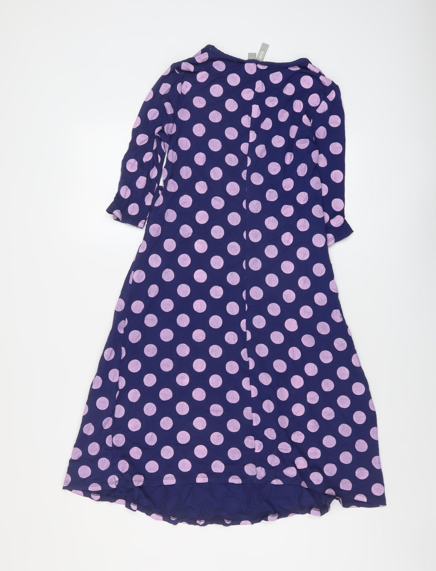 ASOS Womens Purple Polka Dot Viscose A-Line Size 8 V-Neck Pullover