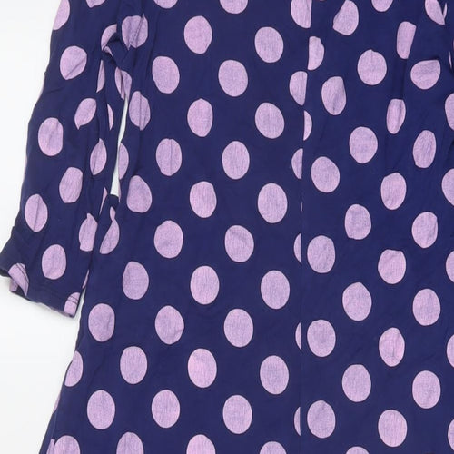 ASOS Womens Purple Polka Dot Viscose A-Line Size 8 V-Neck Pullover