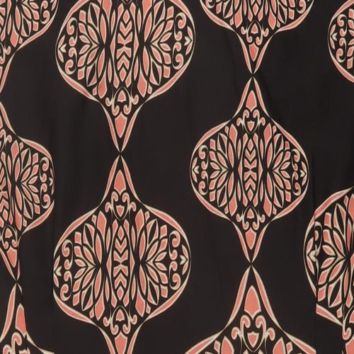 Dorothy Perkins Womens Black Geometric Polyester Tunic Blouse Size 10 Boat Neck