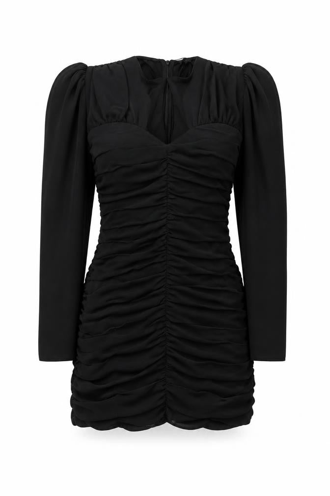 Zara Womens Black Polyester Mini Size M Round Neck Zip