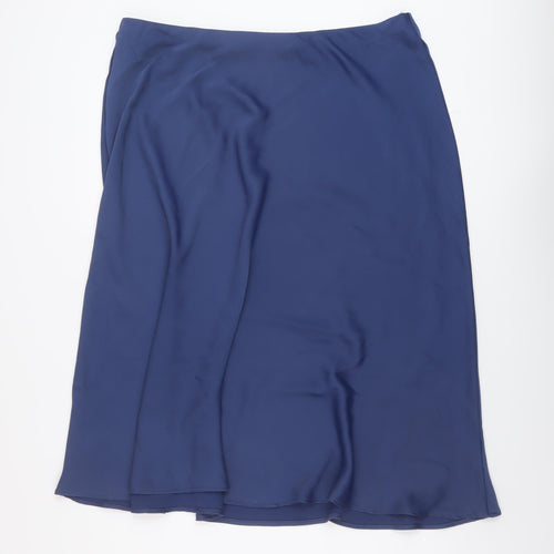 Marks and Spencer Womens Blue Polyester A-Line Skirt Size 18
