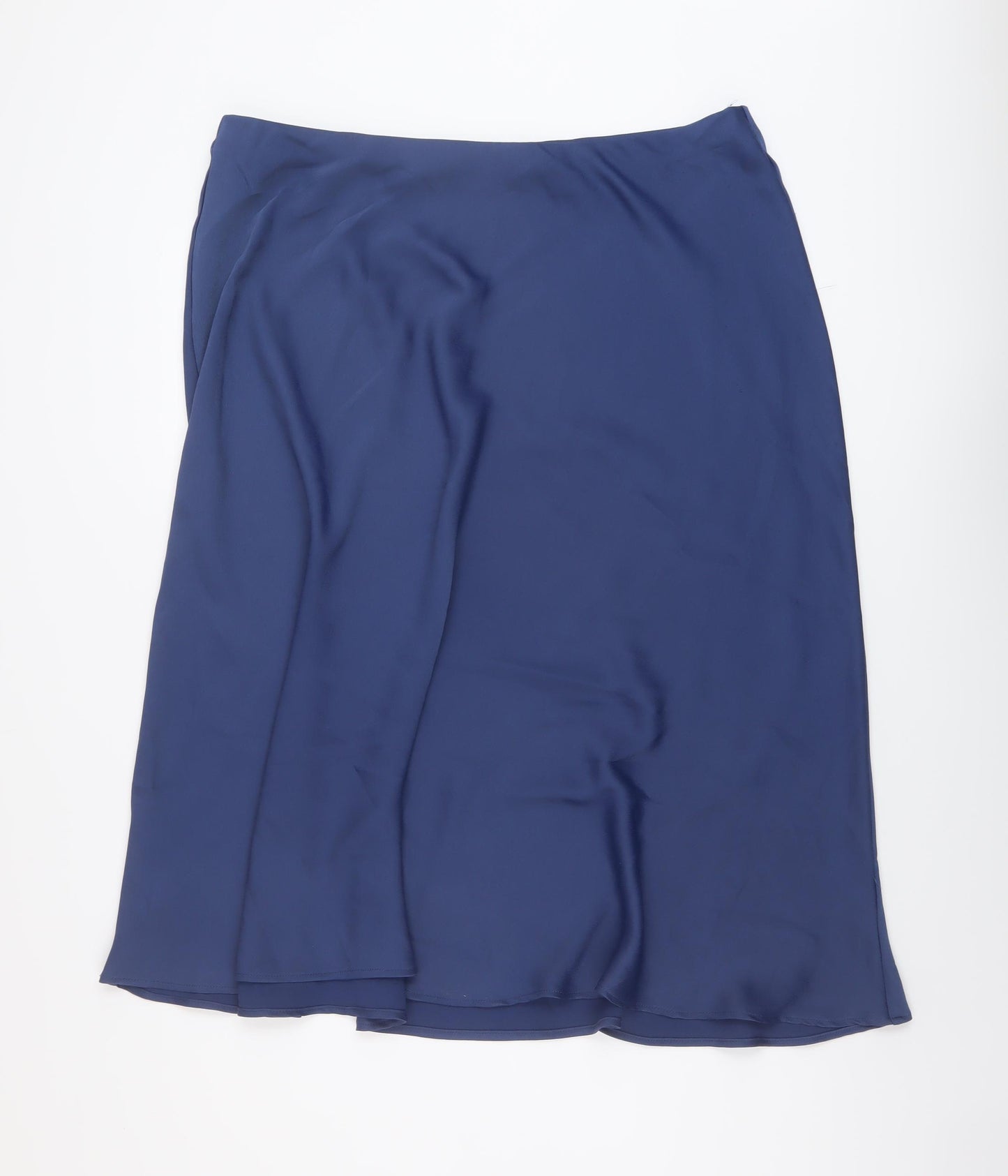 Marks and Spencer Womens Blue Polyester A-Line Skirt Size 18