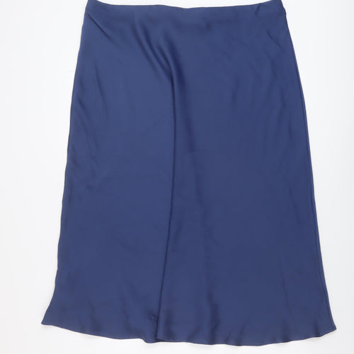 Marks and Spencer Womens Blue Polyester A-Line Skirt Size 18