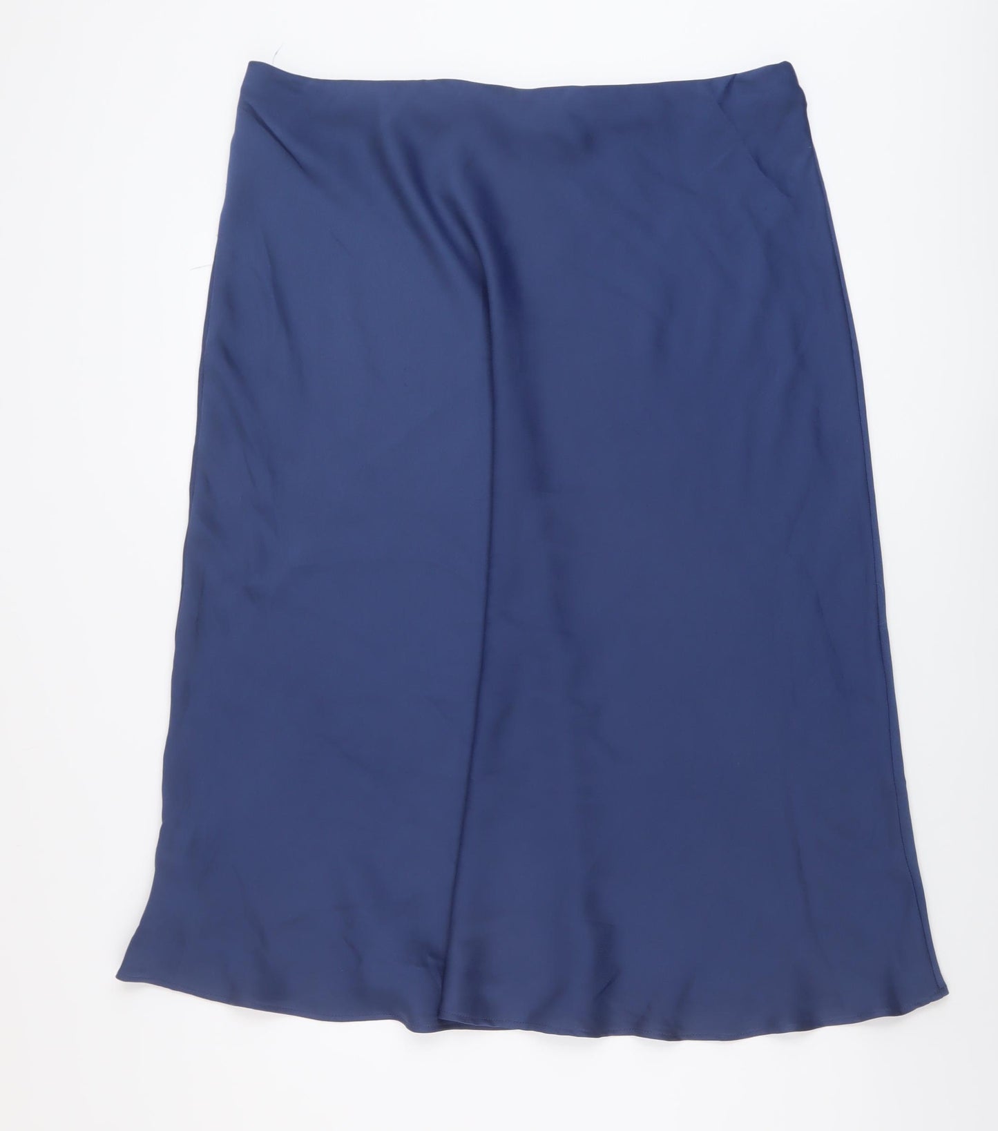 Marks and Spencer Womens Blue Polyester A-Line Skirt Size 18