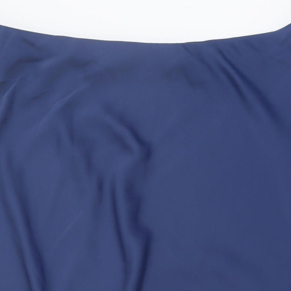 Marks and Spencer Womens Blue Polyester A-Line Skirt Size 18