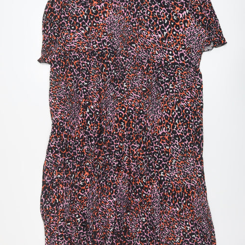 Marks and Spencer Womens Multicoloured Animal Print Cotton A-Line Size 22 Round Neck Pullover