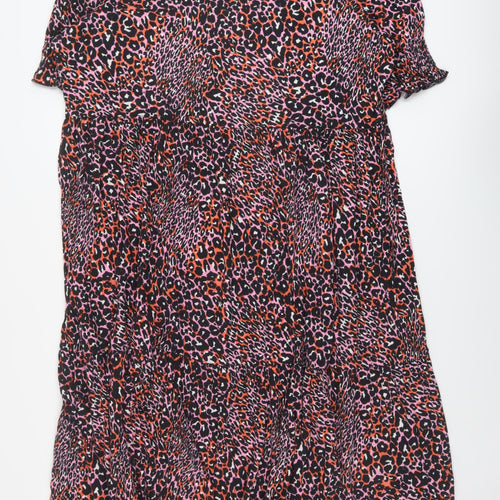 Marks and Spencer Womens Multicoloured Animal Print Cotton A-Line Size 22 Round Neck Pullover