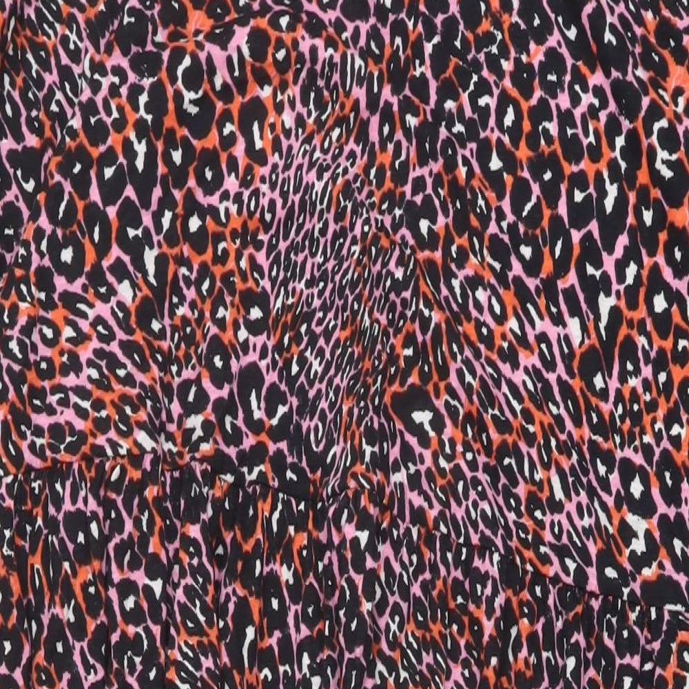 Marks and Spencer Womens Multicoloured Animal Print Cotton A-Line Size 22 Round Neck Pullover