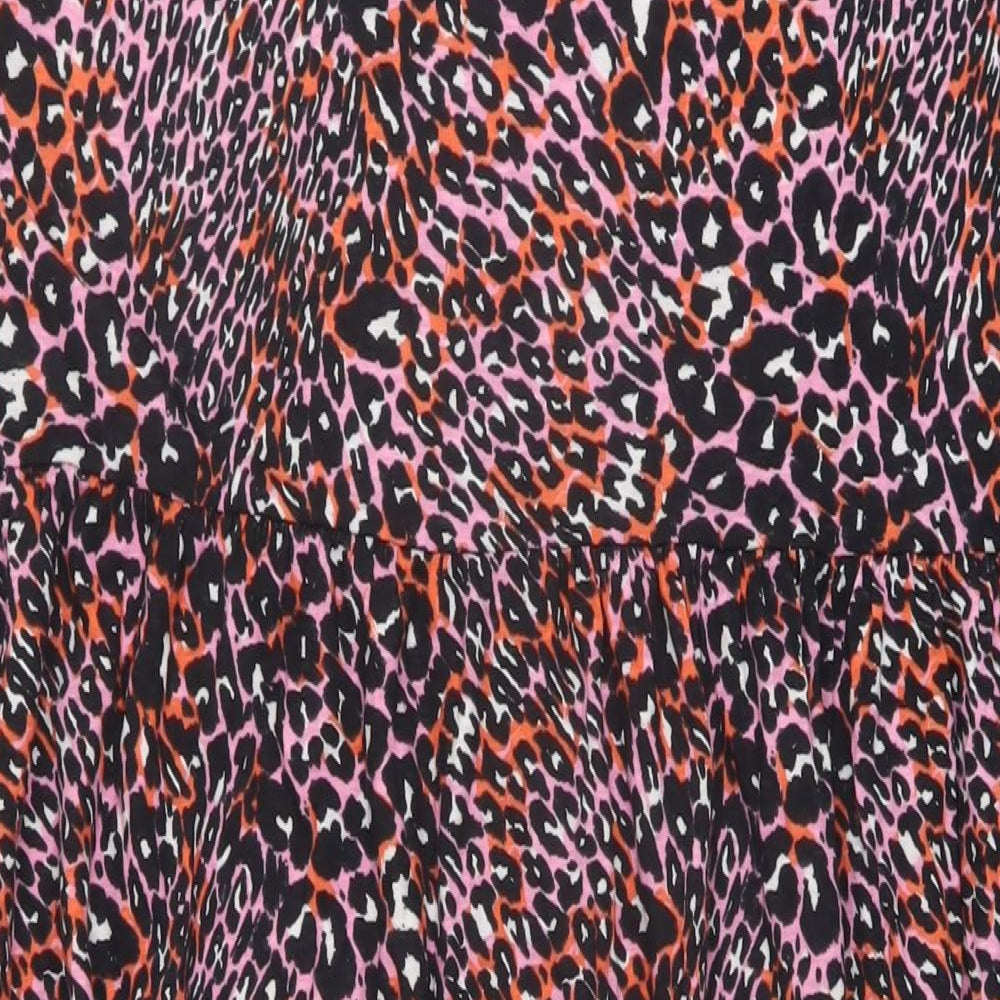 Marks and Spencer Womens Multicoloured Animal Print Cotton A-Line Size 22 Round Neck Pullover