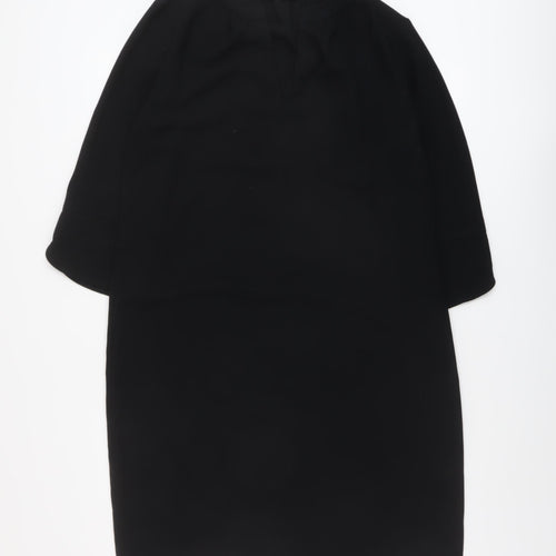 Marks and Spencer Womens Black Polyester A-Line Size 12 V-Neck Pullover