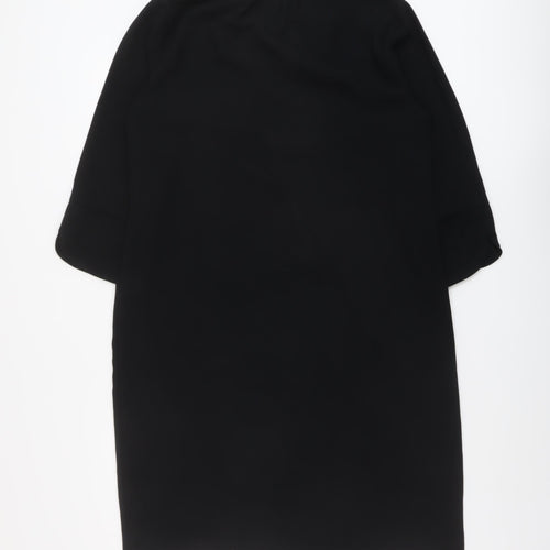 Marks and Spencer Womens Black Polyester A-Line Size 12 V-Neck Pullover