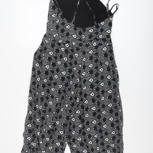 River Island Womens Blue Geometric Viscose Jumpsuit One-Piece Size 12 Zip