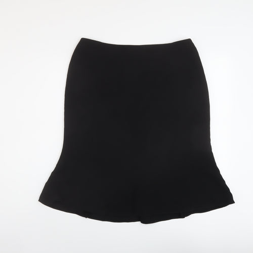 Precis Womens Black Polyester A-Line Skirt Size 16 Zip