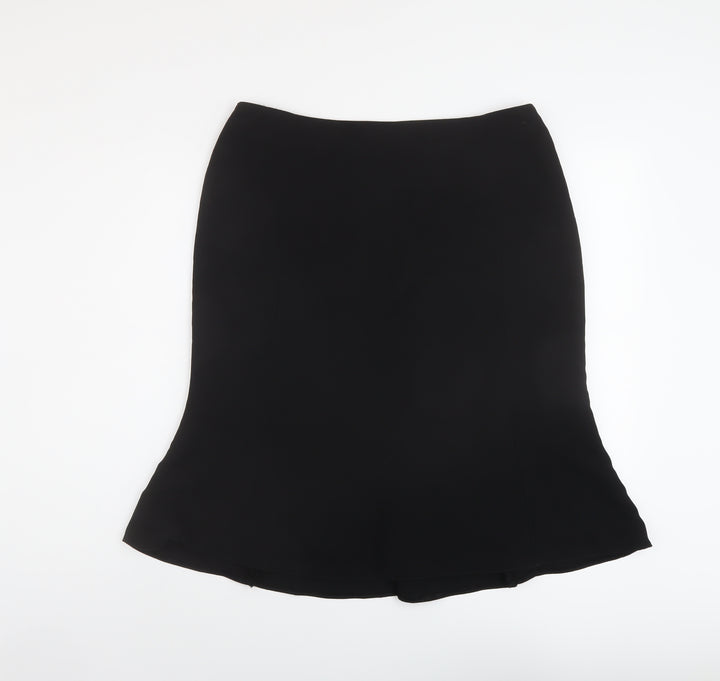 Precis Womens Black Polyester A-Line Skirt Size 16 Zip