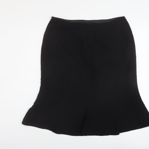 Precis Womens Black Polyester A-Line Skirt Size 16 Zip