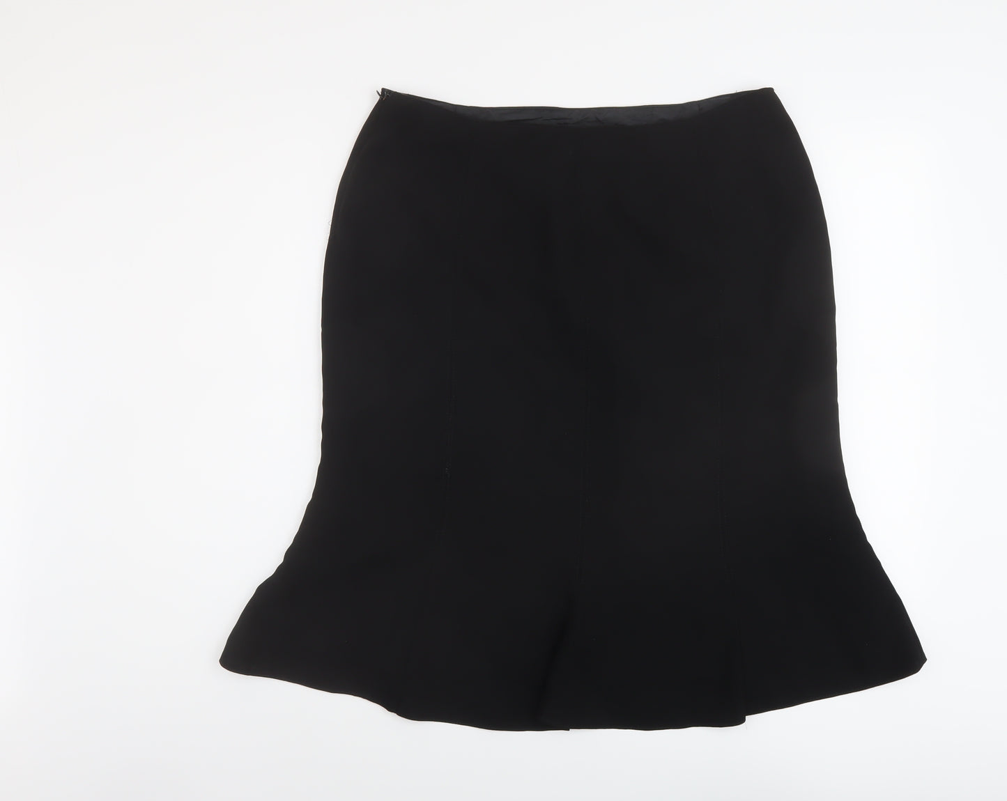 Precis Womens Black Polyester A-Line Skirt Size 16 Zip