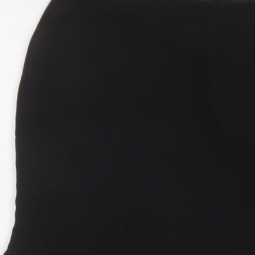 Precis Womens Black Polyester A-Line Skirt Size 16 Zip