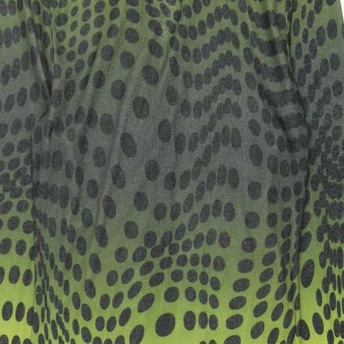Nasty Gal Womens Green Polka Dot Polyester Bodycon Size 6 V-Neck Button