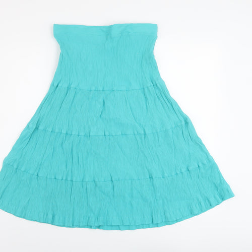 Damart Womens Green Viscose A-Line Skirt Size 14