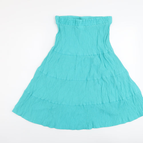 Damart Womens Green Viscose A-Line Skirt Size 14