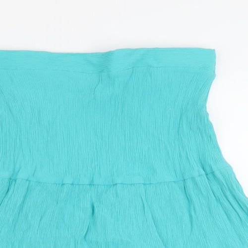 Damart Womens Green Viscose A-Line Skirt Size 14