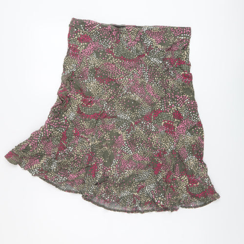 Marks and Spencer Womens Multicoloured Geometric Viscose A-Line Skirt Size 14