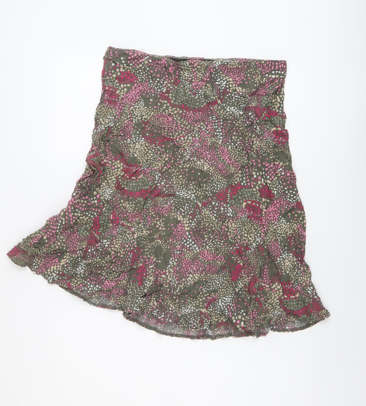 Marks and Spencer Womens Multicoloured Geometric Viscose A-Line Skirt Size 14