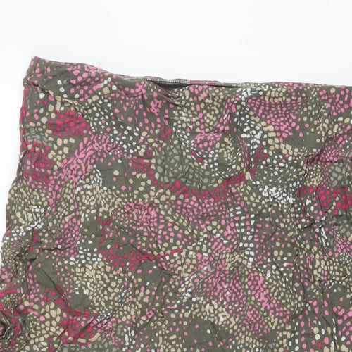 Marks and Spencer Womens Multicoloured Geometric Viscose A-Line Skirt Size 14