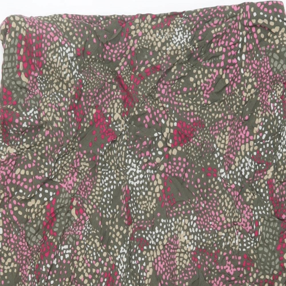 Marks and Spencer Womens Multicoloured Geometric Viscose A-Line Skirt Size 14
