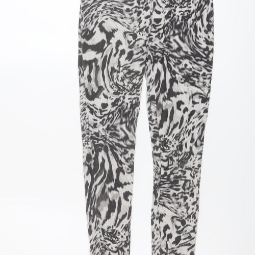 Asoso Womens Grey Geometric Viscose Jegging Leggings Size 8 L27 in