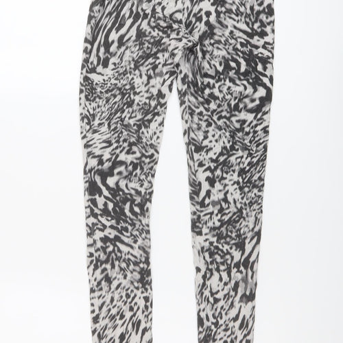 Asoso Womens Grey Geometric Viscose Jegging Leggings Size 8 L27 in