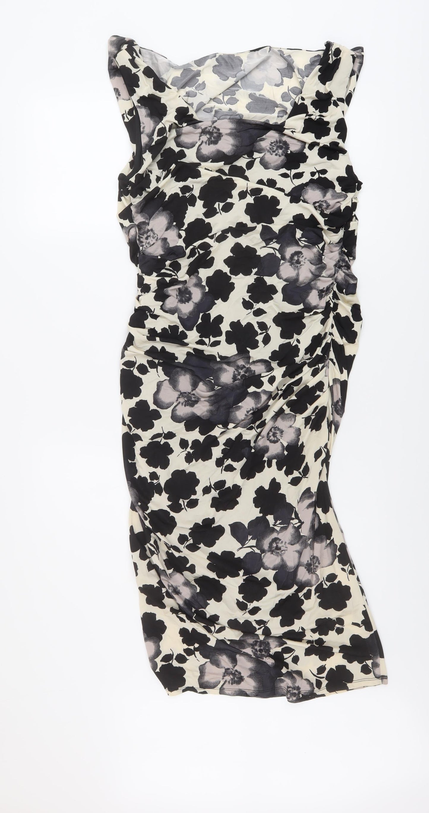 Phase Eight Womens Black Polyester Bodycon Size 12 Cowl Neck Pullover