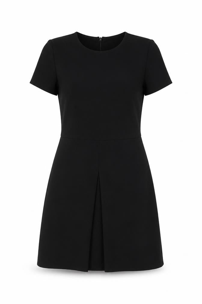 Warehouse Womens Black Polyester A-Line Size 8 Round Neck Zip