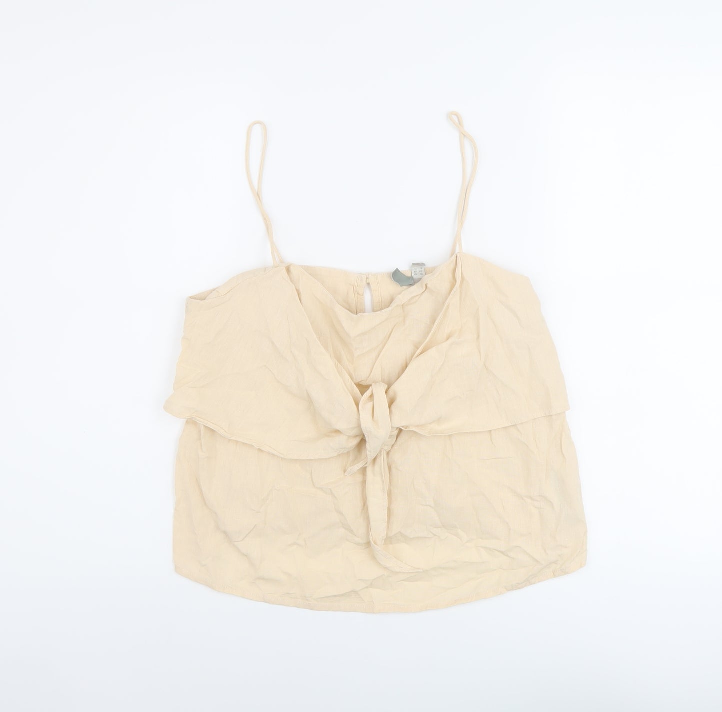 ASOS Womens Beige Cotton Basic Tank Size 12 Round Neck