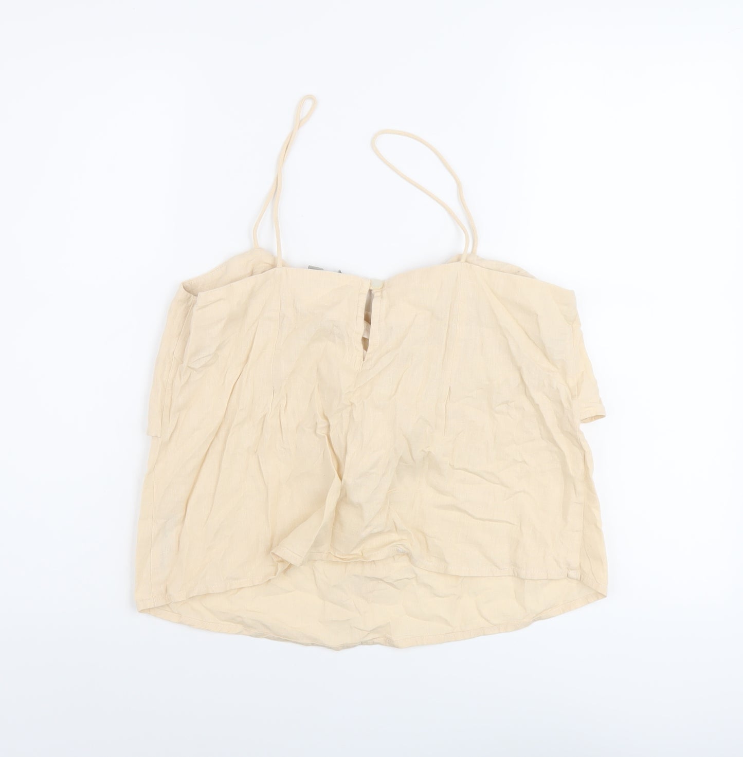 ASOS Womens Beige Cotton Basic Tank Size 12 Round Neck