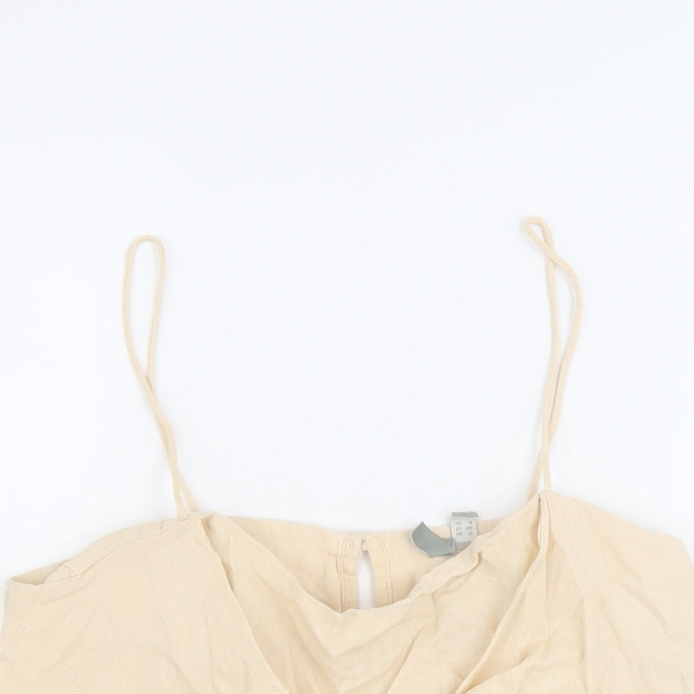 ASOS Womens Beige Cotton Basic Tank Size 12 Round Neck