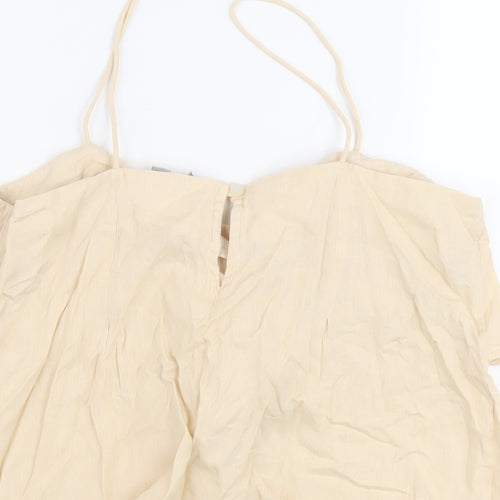 ASOS Womens Beige Cotton Basic Tank Size 12 Round Neck