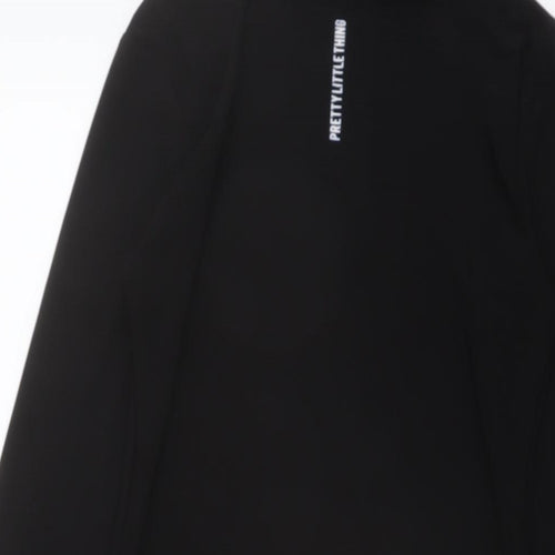PRETTYLITTLETHING Womens Black Polyester Bodycon Size 8 Crew Neck Pullover