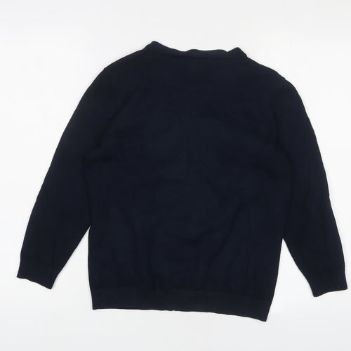 Red Herring Womens Blue Crew Neck Viscose Cardigan Jumper Size 14 - Frill