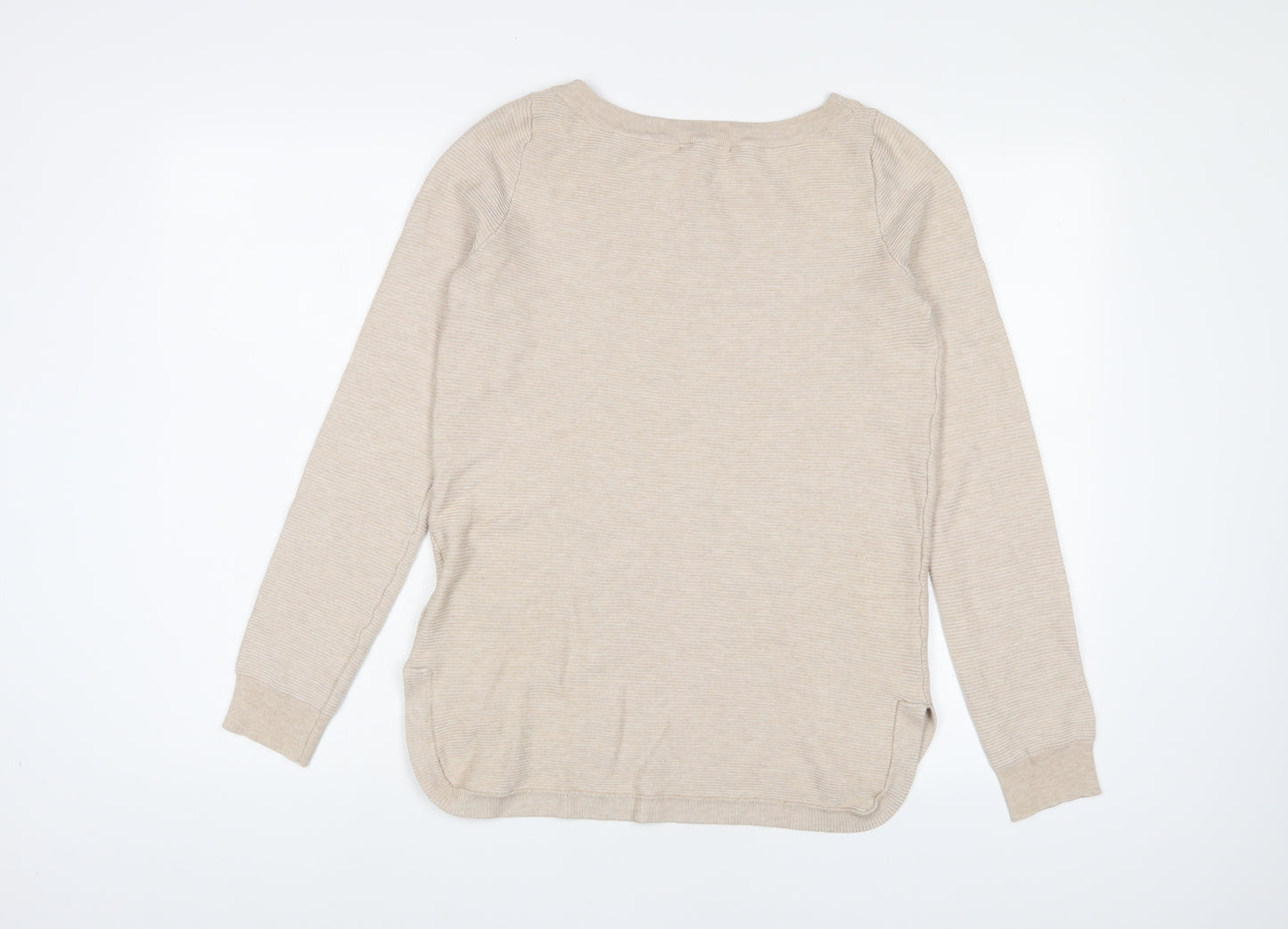 Cynus Womens Beige Crew Neck Viscose Pullover Jumper Size S