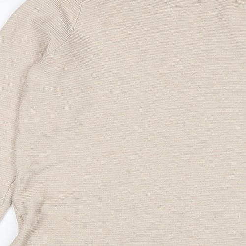 Cynus Womens Beige Crew Neck Viscose Pullover Jumper Size S