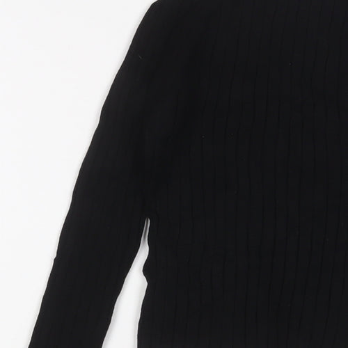 Marks and Spencer Womens Black V-Neck Viscose Pullover Jumper Size M