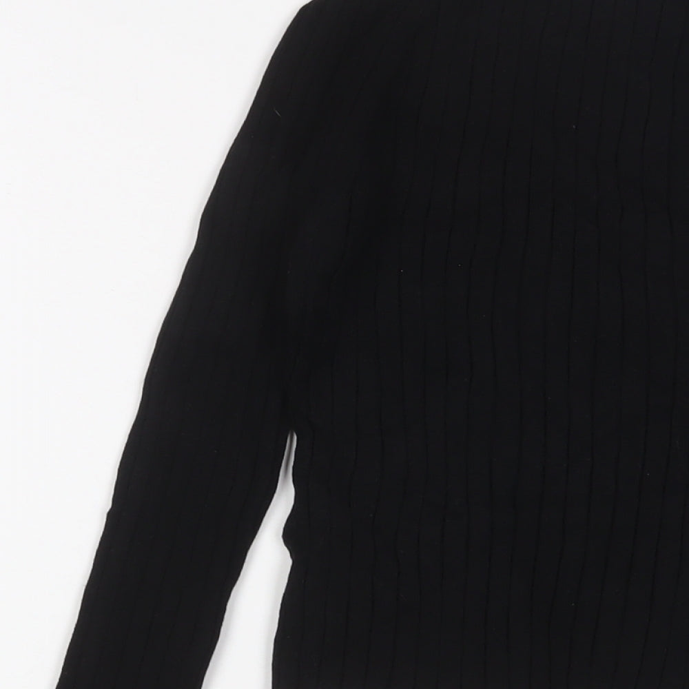 Marks and Spencer Womens Black V-Neck Viscose Pullover Jumper Size M