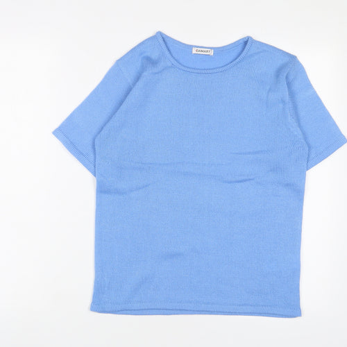 Damart Womens Blue Crew Neck Acrylic Pullover Jumper Size 12 - 10/12