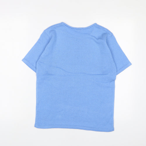 Damart Womens Blue Crew Neck Acrylic Pullover Jumper Size 12 - 10/12