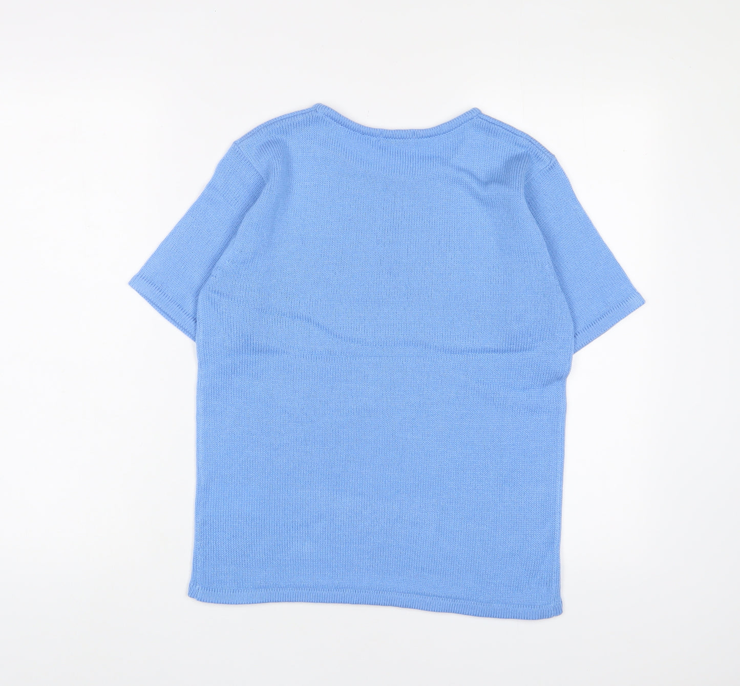 Damart Womens Blue Crew Neck Acrylic Pullover Jumper Size 12 - 10/12