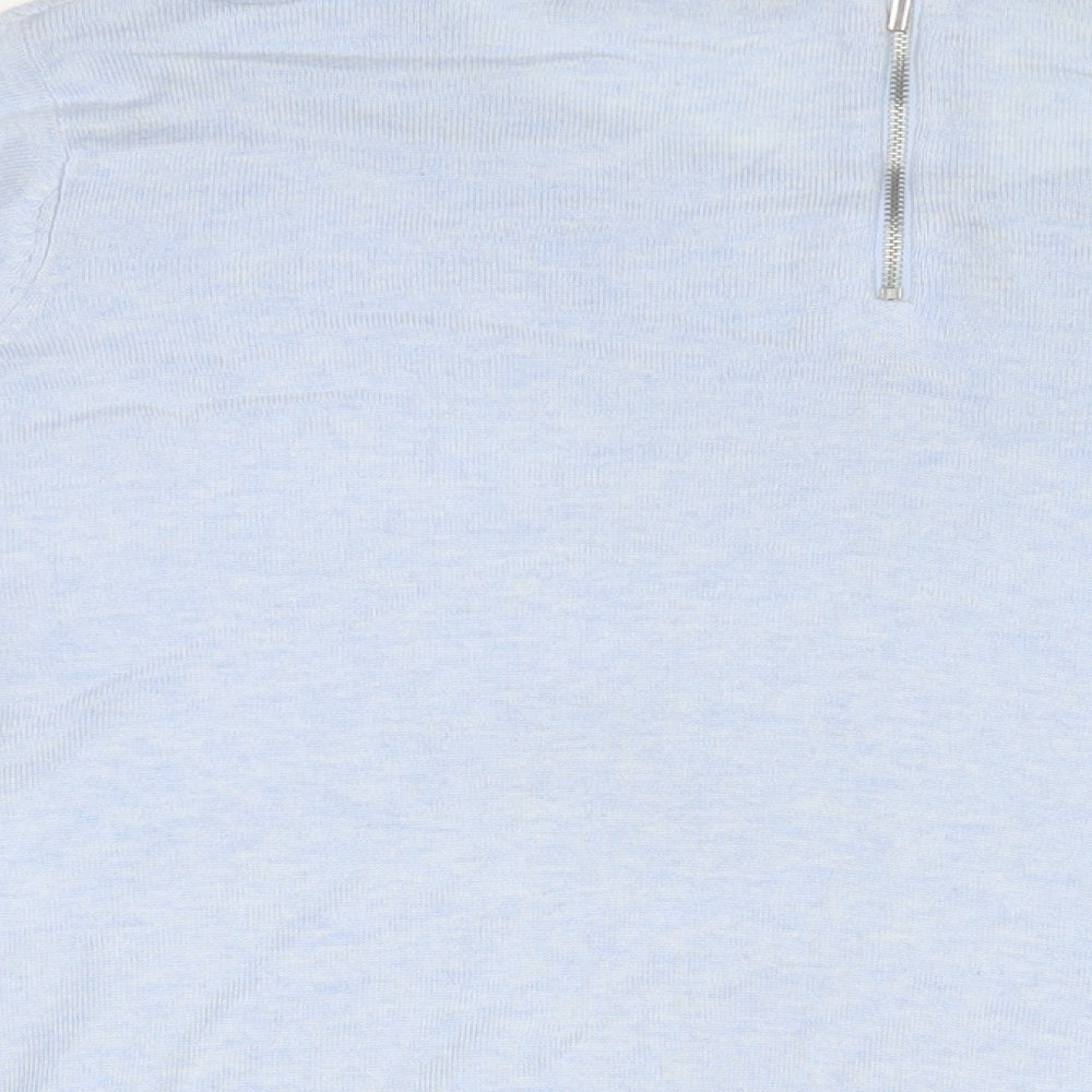 Marks and Spencer Womens Blue Crew Neck Viscose Pullover Jumper Size 18