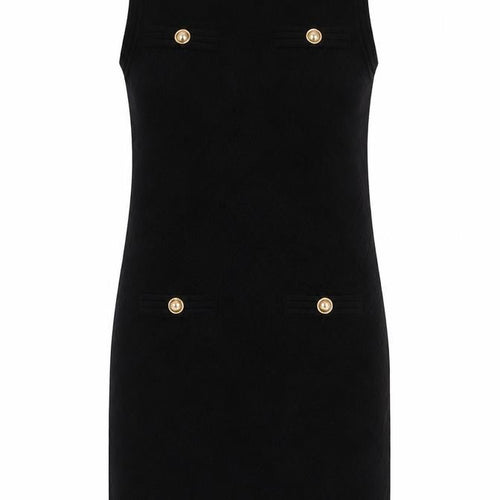 Yu & Me Paris Womens Black Acrylic Jumper Dress Size S Crew Neck Pullover - S/M